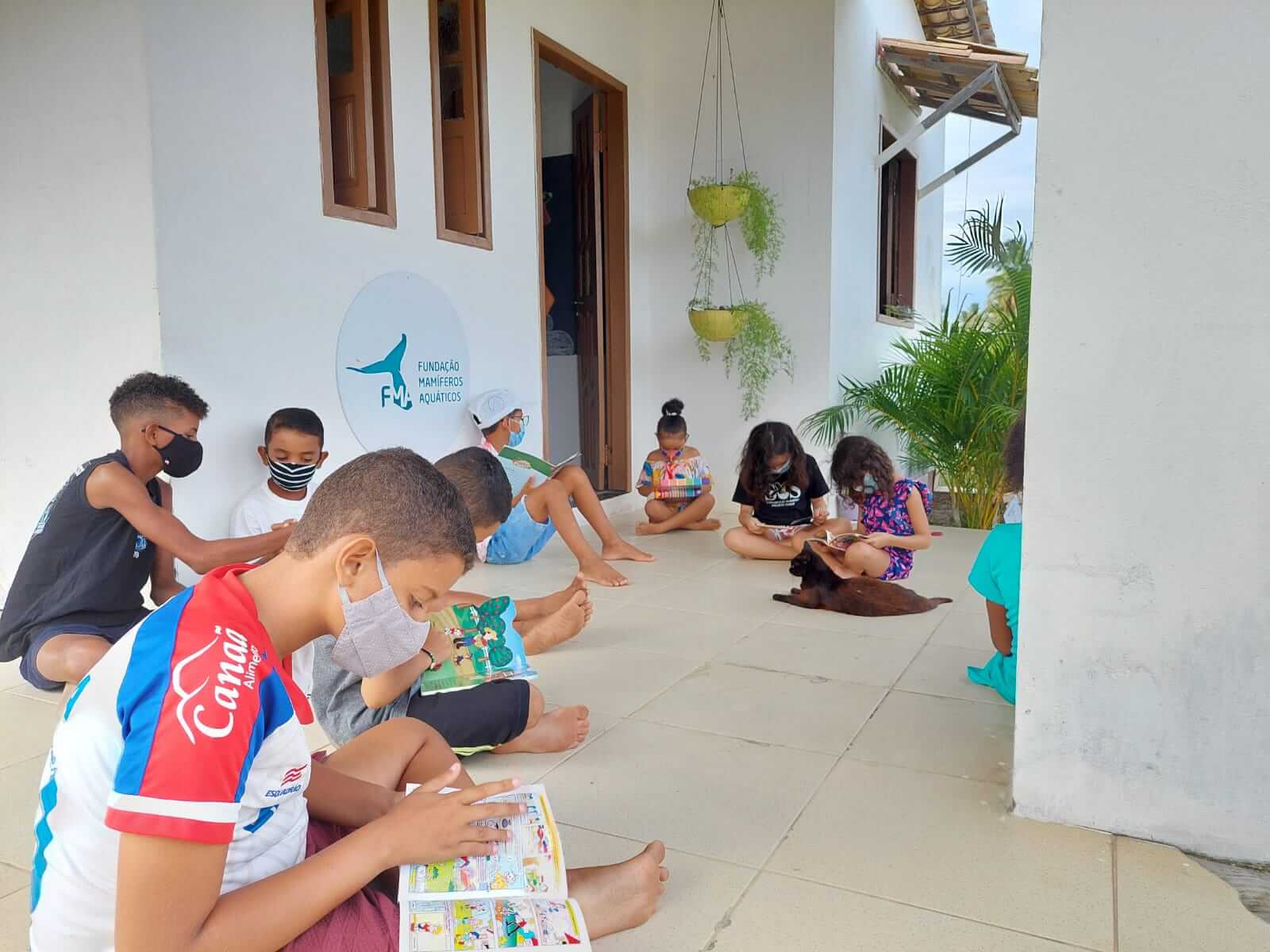 Imagem 3 de Crianças do povoado de Coqueiro, no litoral norte da Bahia, ganham biblioteca reformada